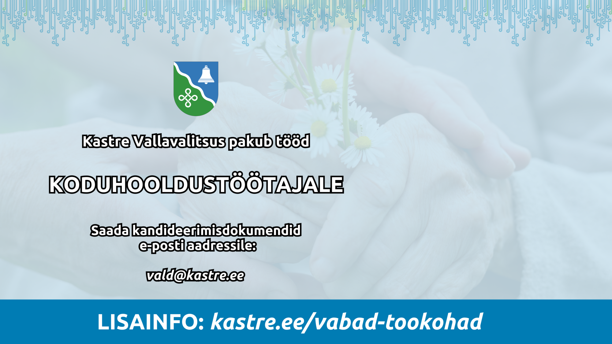 Kastre Vallavalitsus pakub tööd JURISTILE Saada kandideerimisdokumendid e posti aadressile vald@kastre.ee Kandideerimine kuni 13. jaanuarini 2026 Lisainfo kastre.eevabad tookohad (Töölaua taustpil