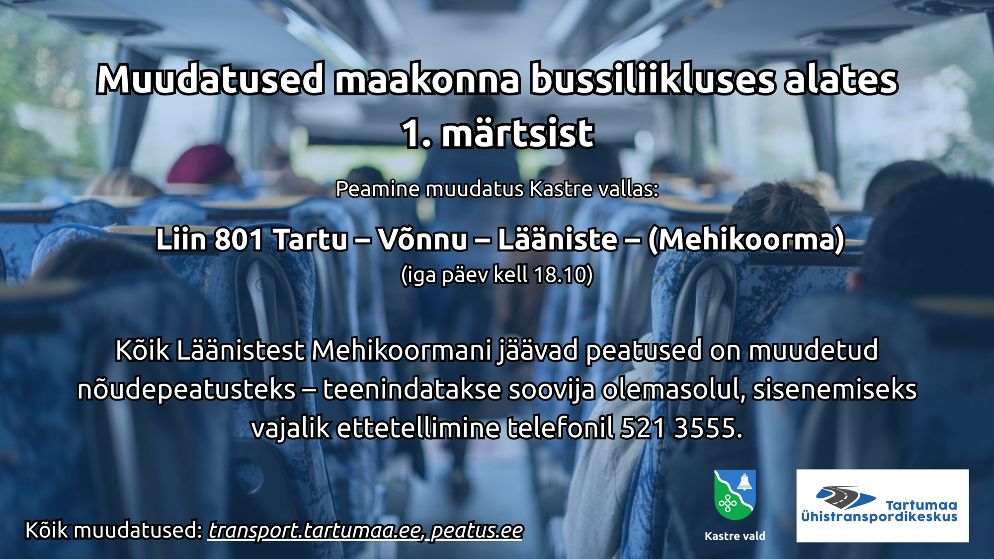 Muudatused maakonna bussiliinidel alates 1. septembrist (1)